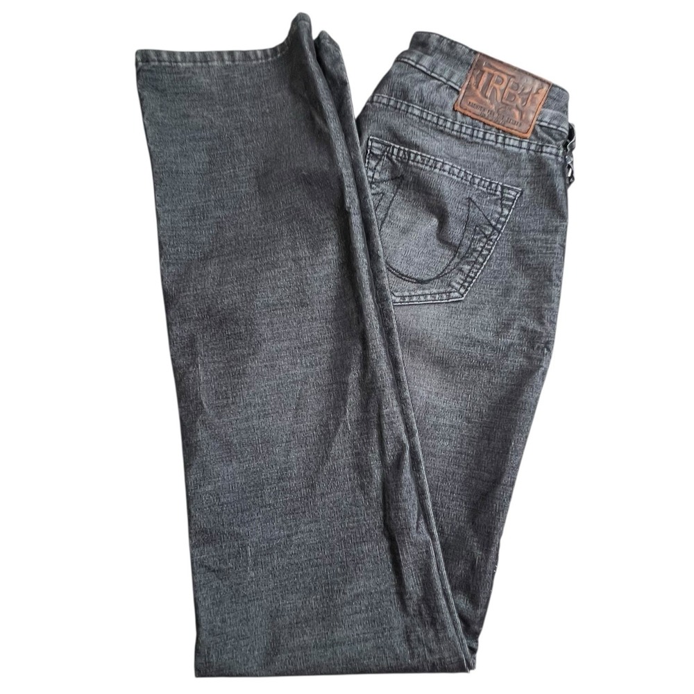 True Religion Women 27 Gray Micro Corduroy Trisha Bootcut Low Rise Pants Stretch